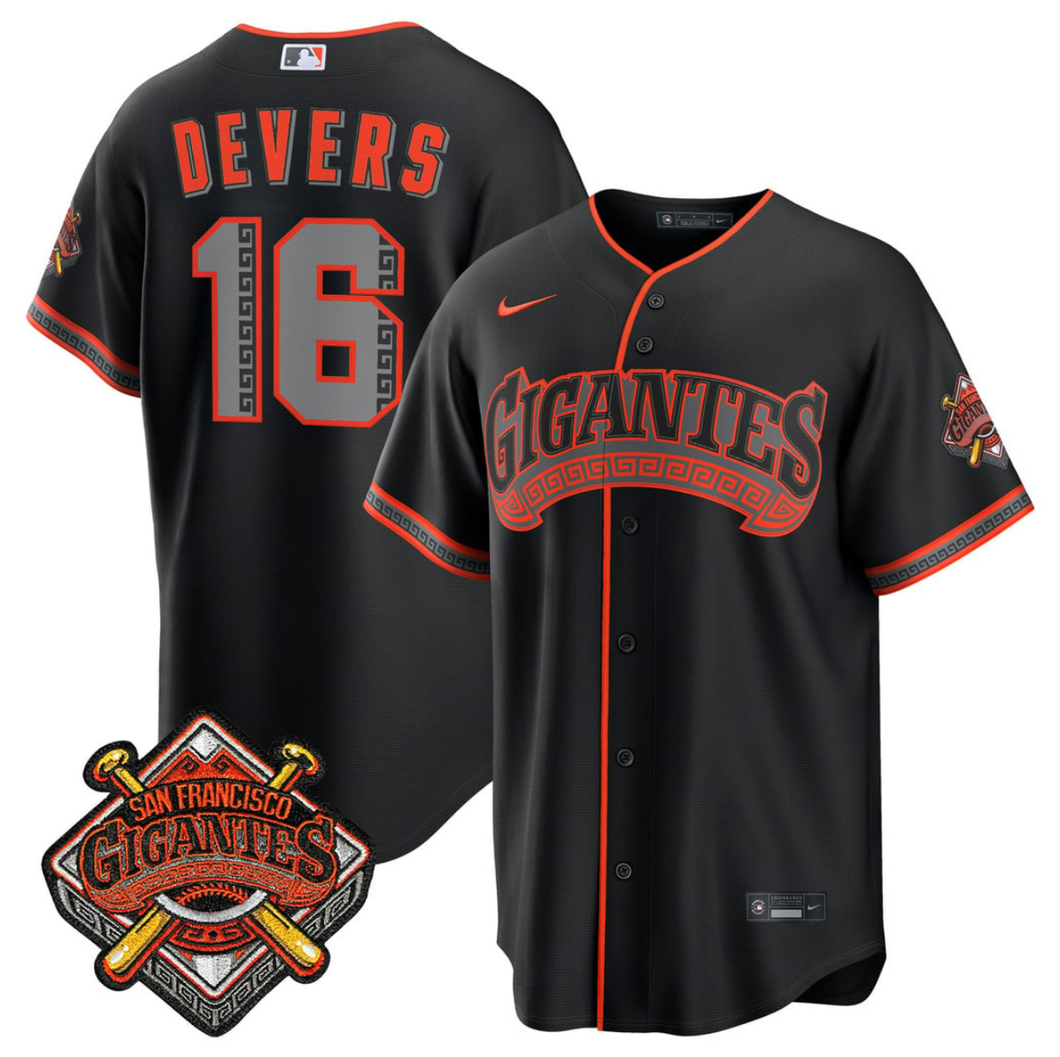 Men's San Francisco Giants #16 Rafael Devers Black 2026 Alternate Stadium Stitched Baseball Jersey
